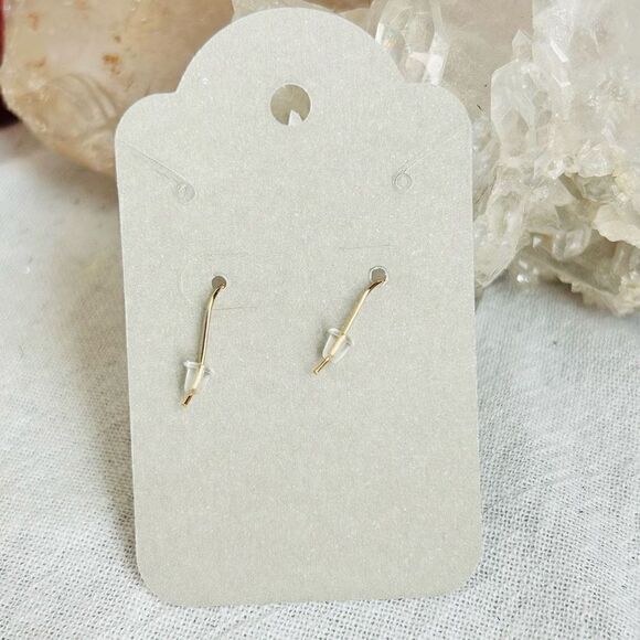 3/$15 Yellow Gold Butterfly Dangle Earrings - Picture 3 of 5